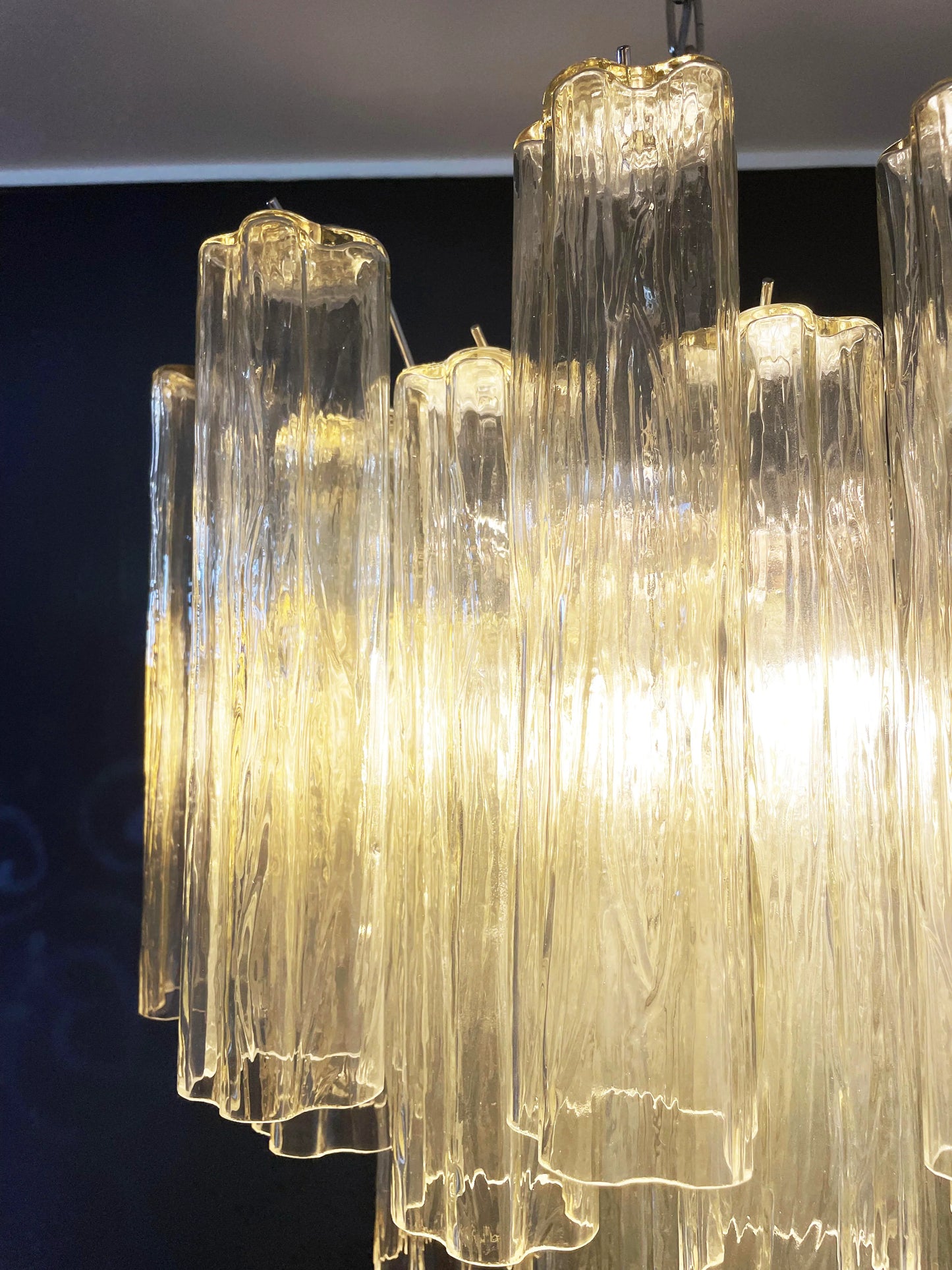 Fantastic Murano Amber Glass Tube Chandelier - Nuvé