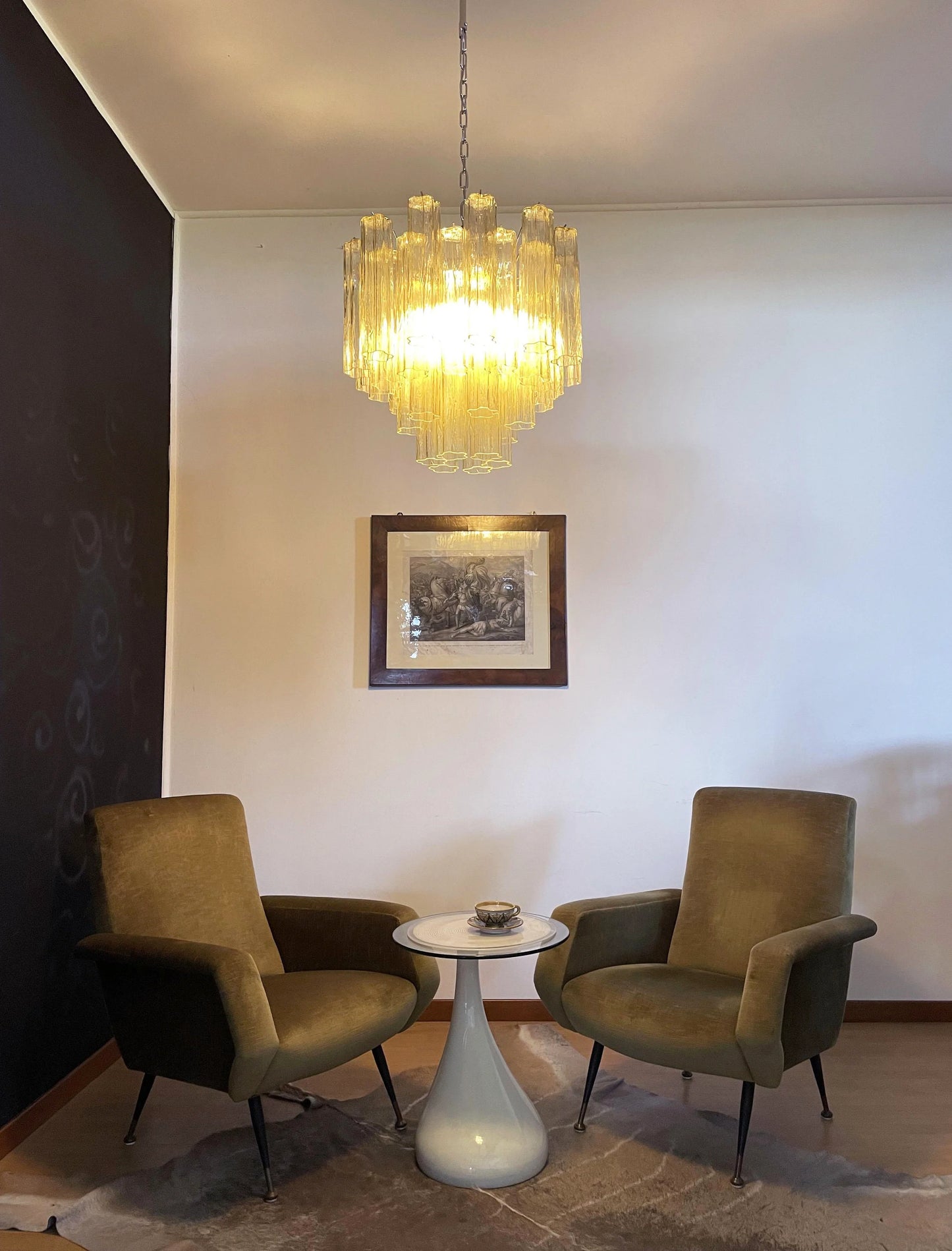 Fantastic Murano Amber Glass Tube Chandelier - Nuvé