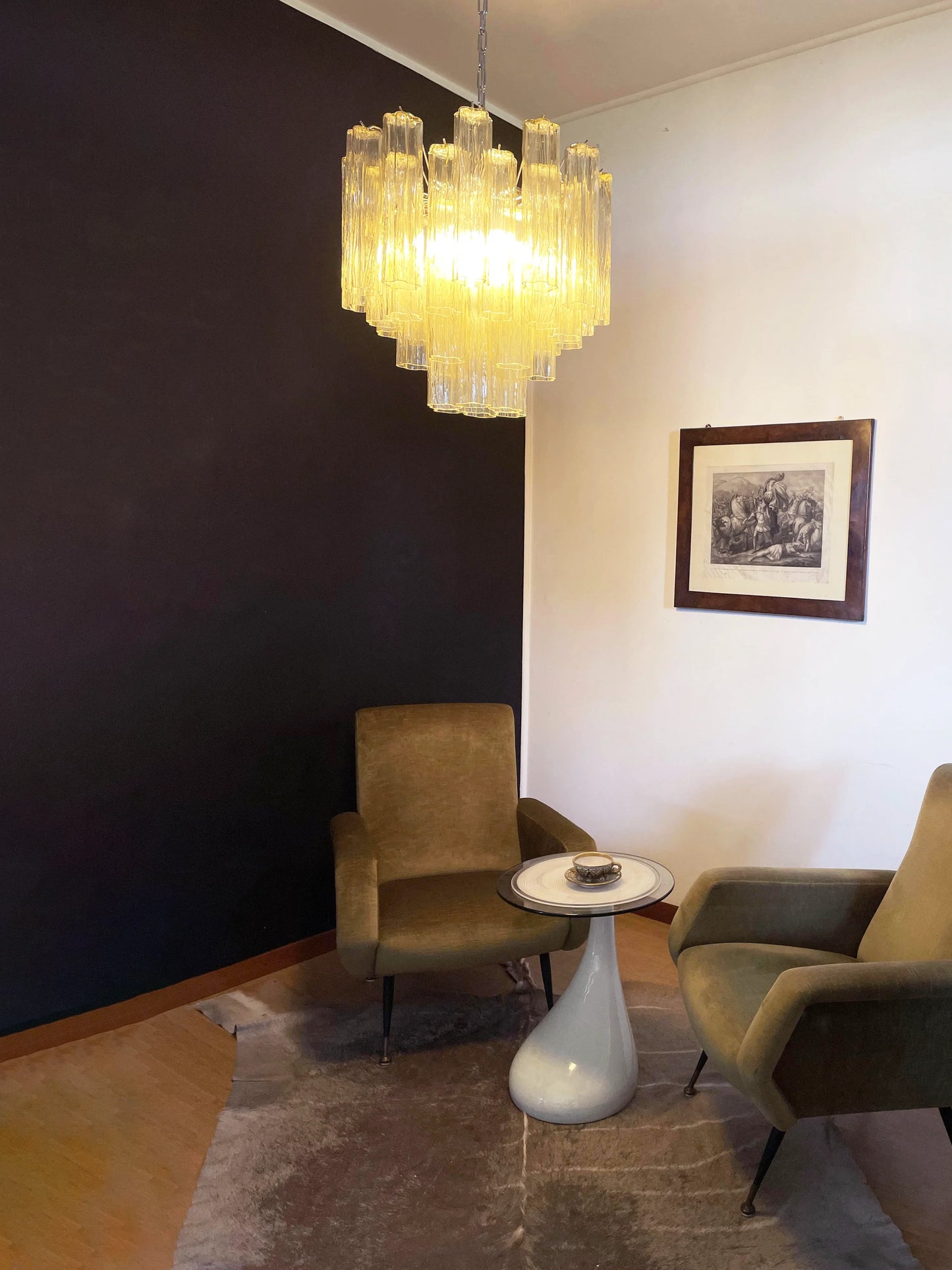 Fantastic Murano Amber Glass Tube Chandelier - Nuvé