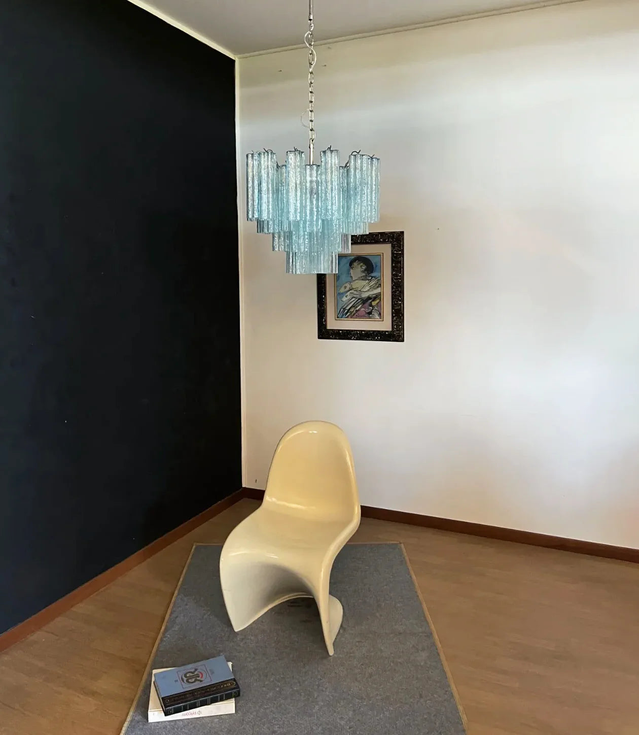 Fantastic Murano Blue Glass Tube Chandelier - Nuvé