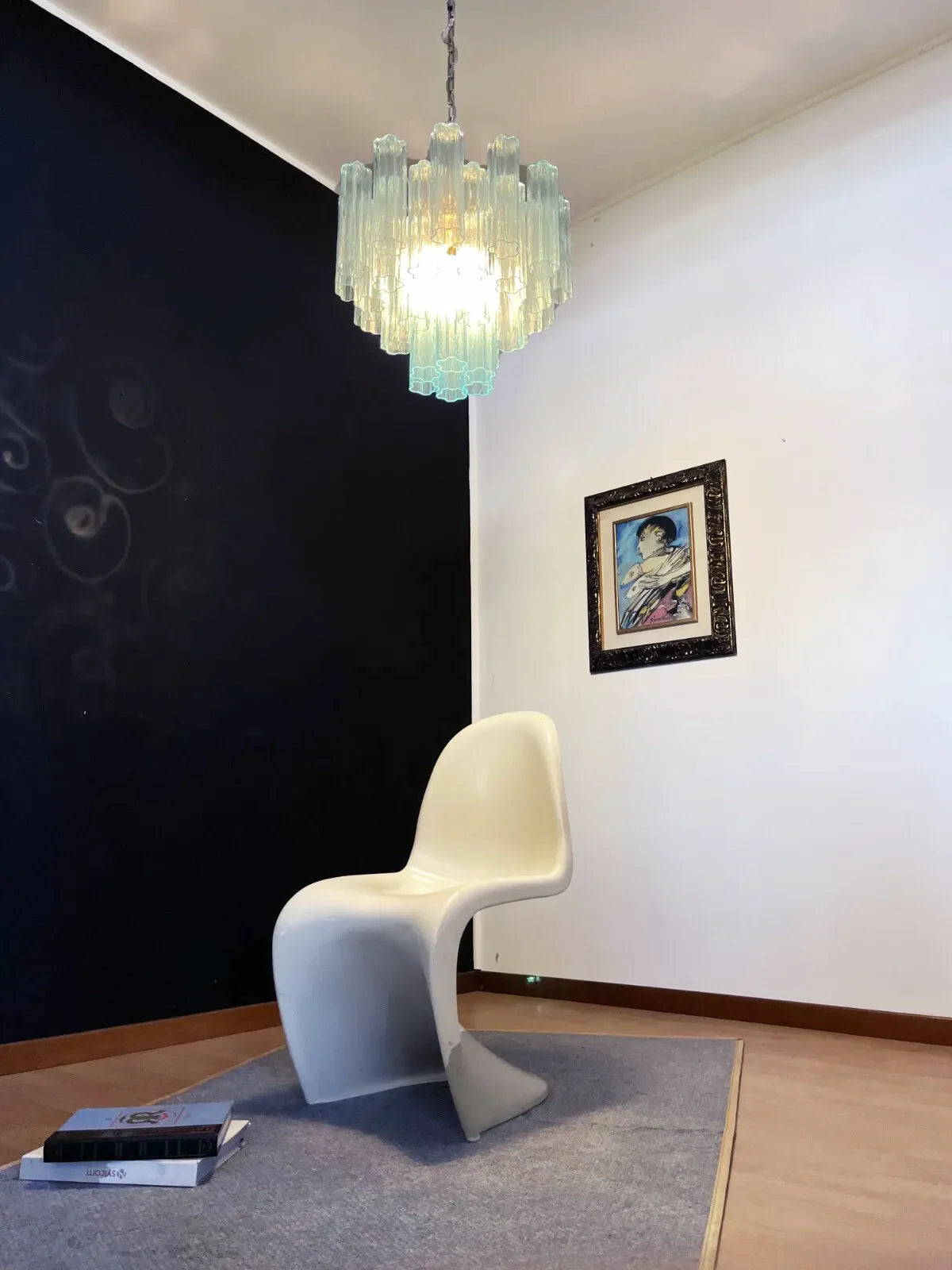 Fantastic Murano Blue Glass Tube Chandelier - Nuvé