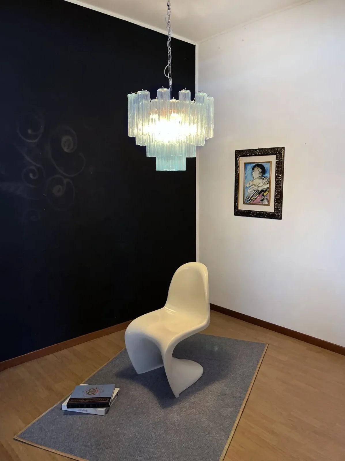Fantastic Murano Blue Glass Tube Chandelier - Nuvé