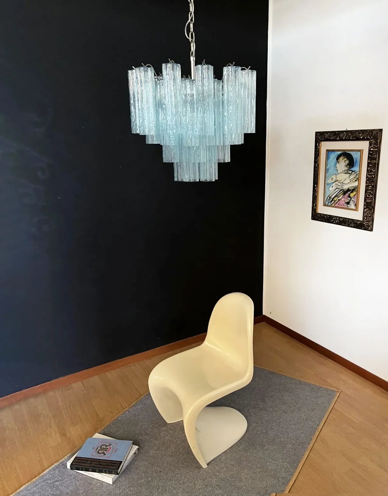Fantastic Murano Blue Glass Tube Chandelier - Nuvé