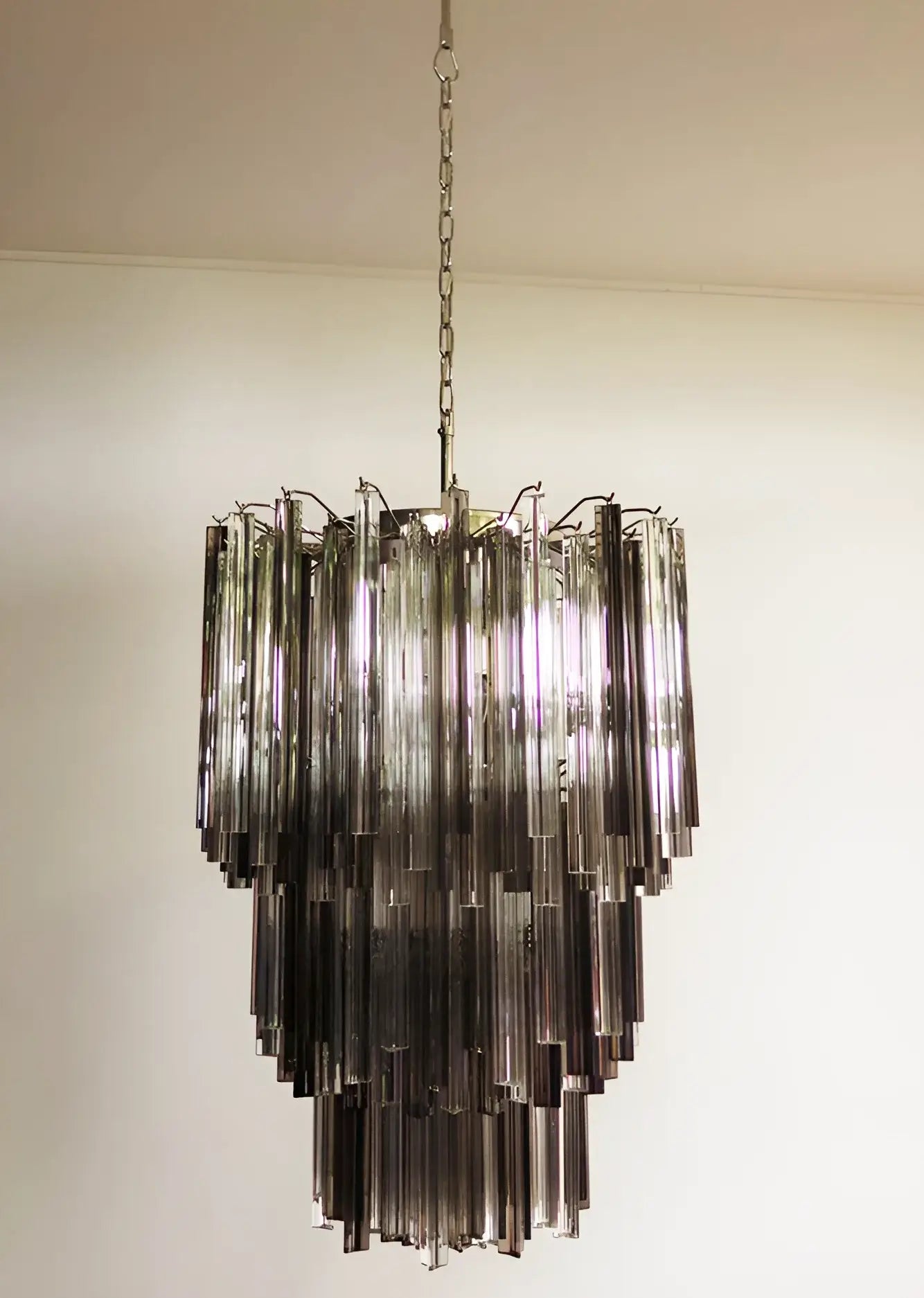Fantastic Murano Prisms Smoked Transparent Chandelier - Nuvé