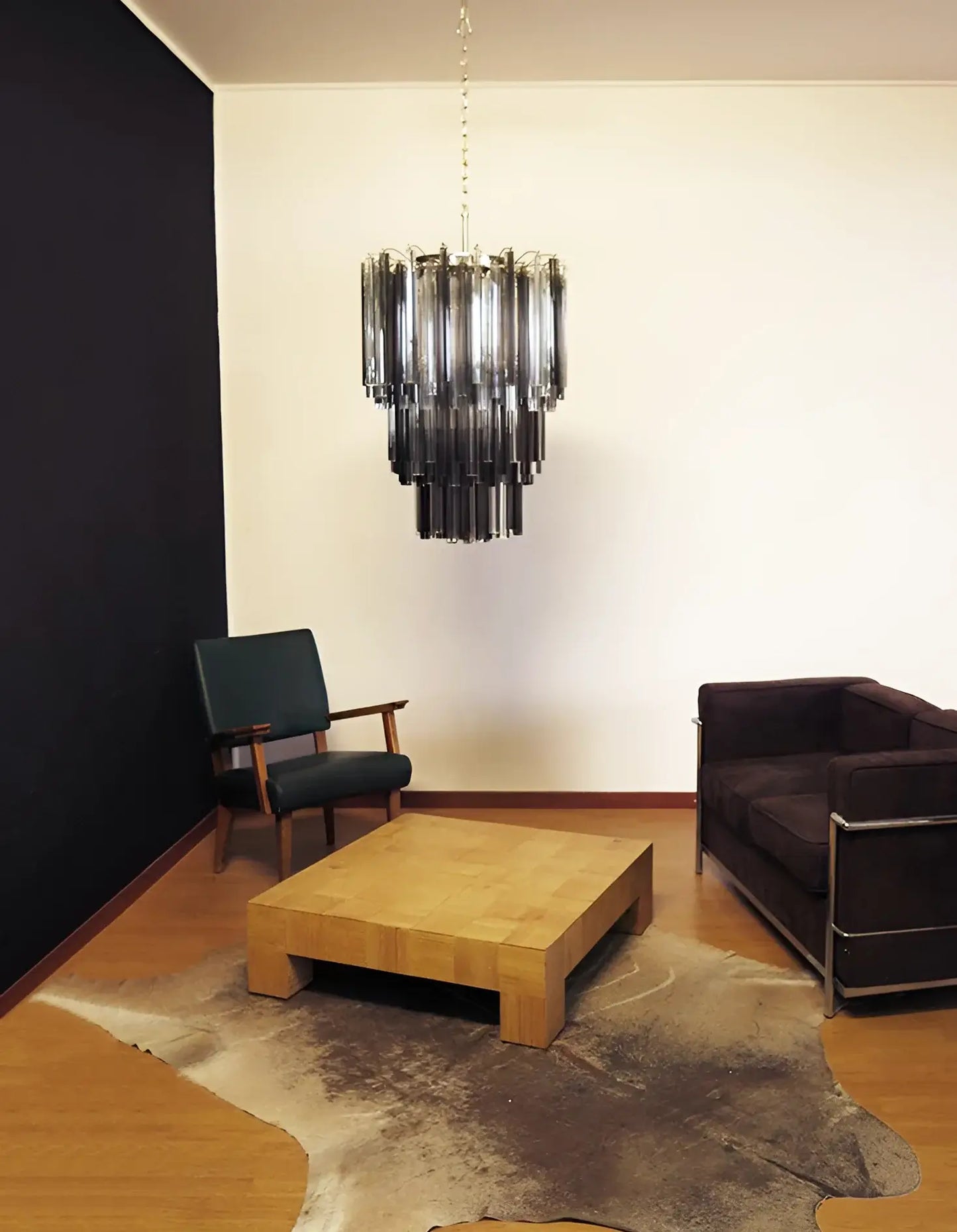 Fantastic Murano Prisms Smoked Transparent Chandelier - Nuvé
