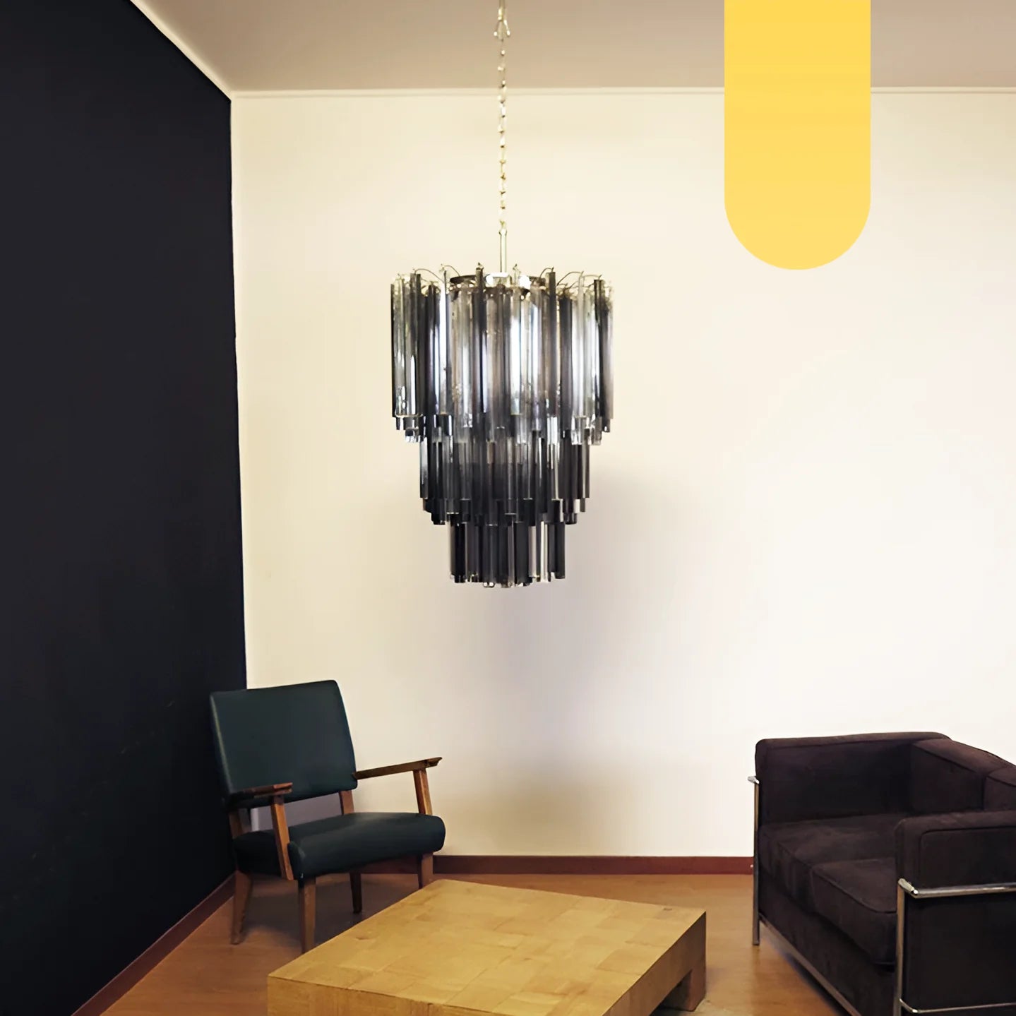 Fantastic Murano Prisms Smoked Transparent Chandelier - Nuvé