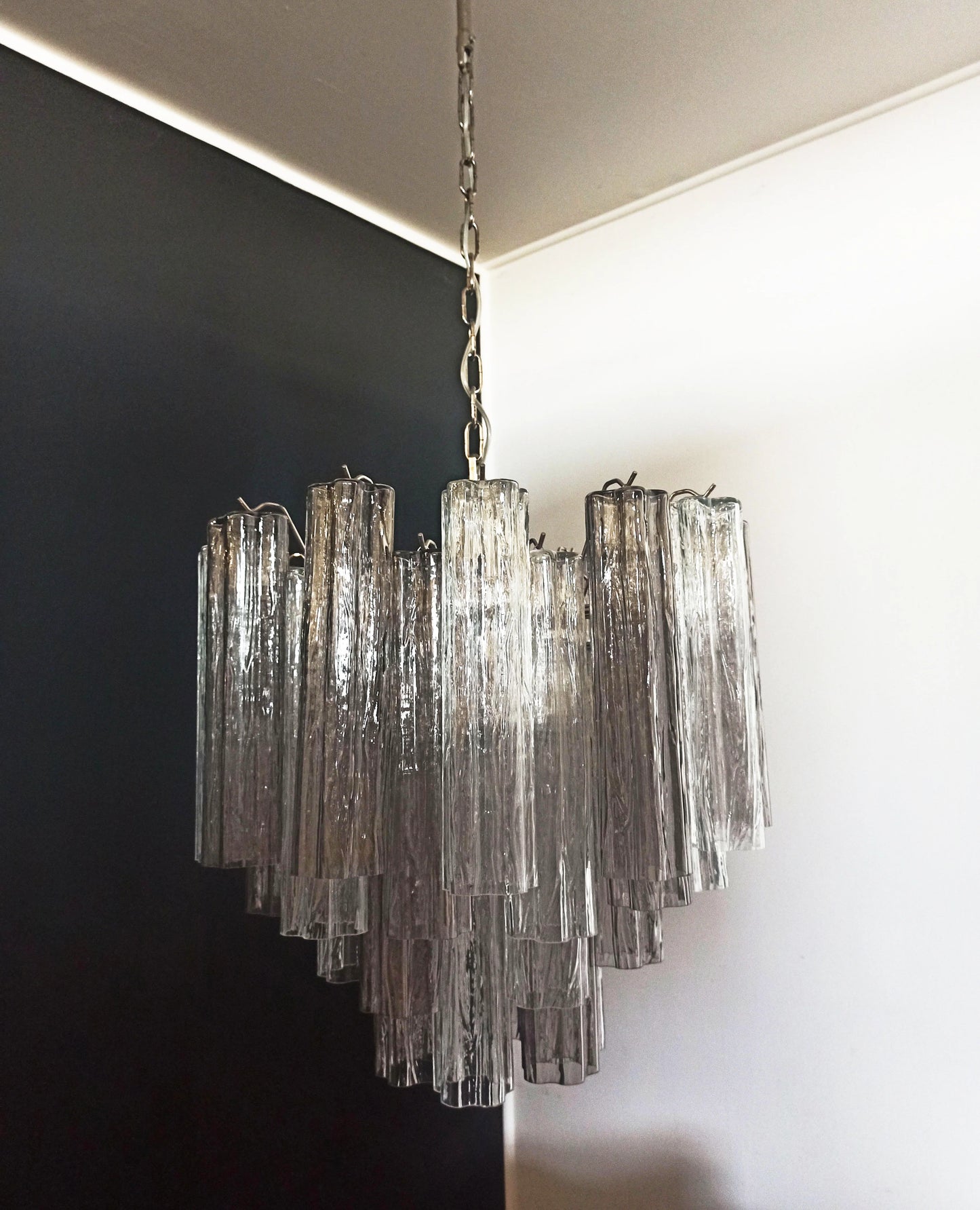 Fantastic Murano Smoked Glass Tube Chandelier - Nuvé