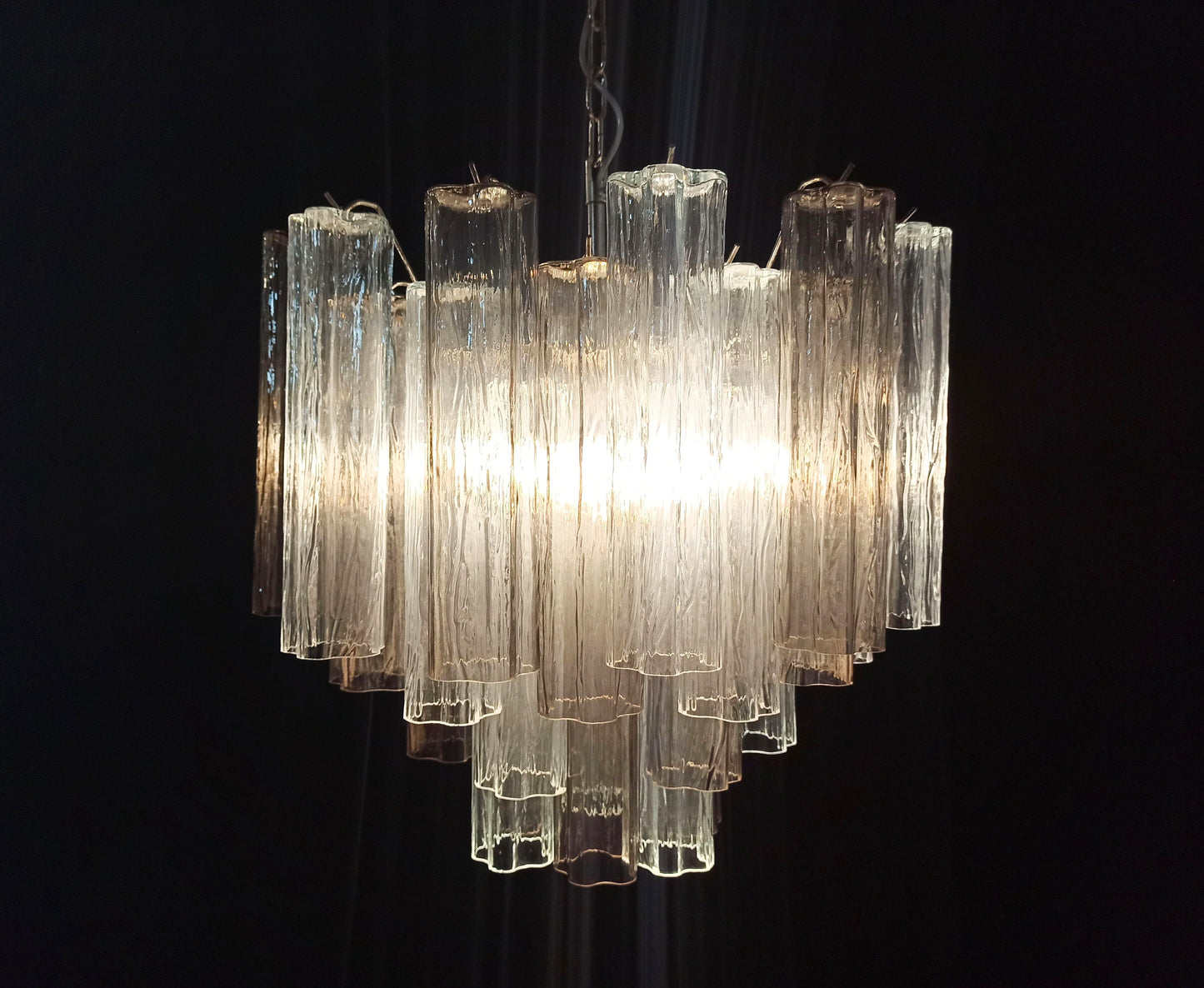 Fantastic Murano Smoked Glass Tube Chandelier - Nuvé