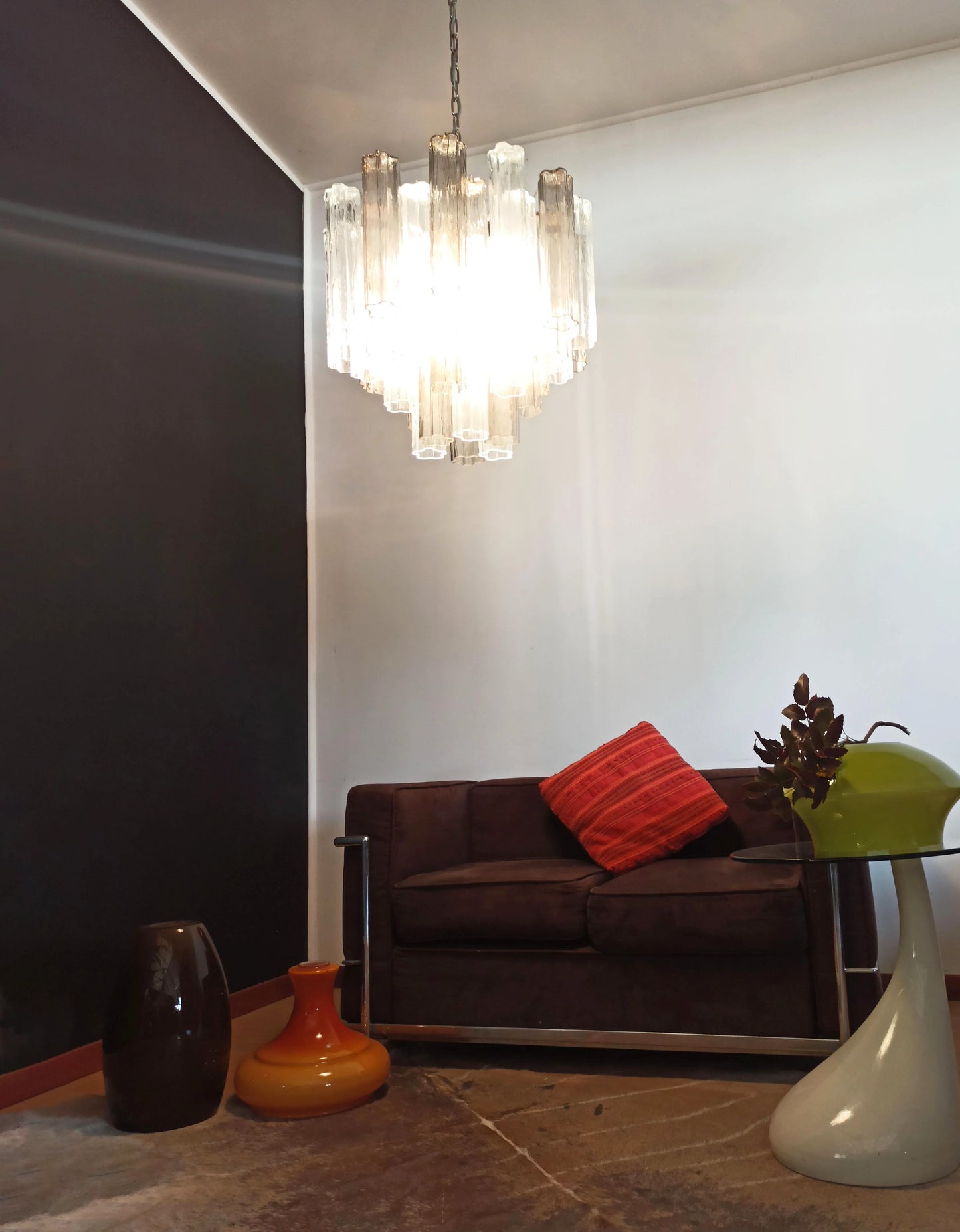 Fantastic Murano Smoked Glass Tube Chandelier - Nuvé