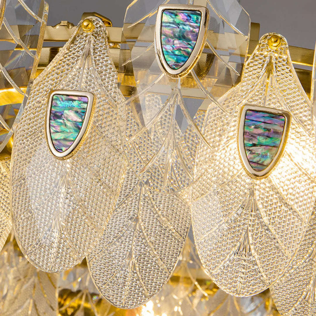 Feather Crystal Abalone Chandelier - Nuvé