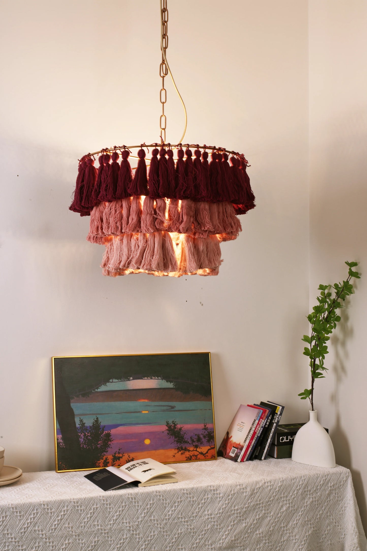 Fela Fabric Tassel Chandelier - Nuvé