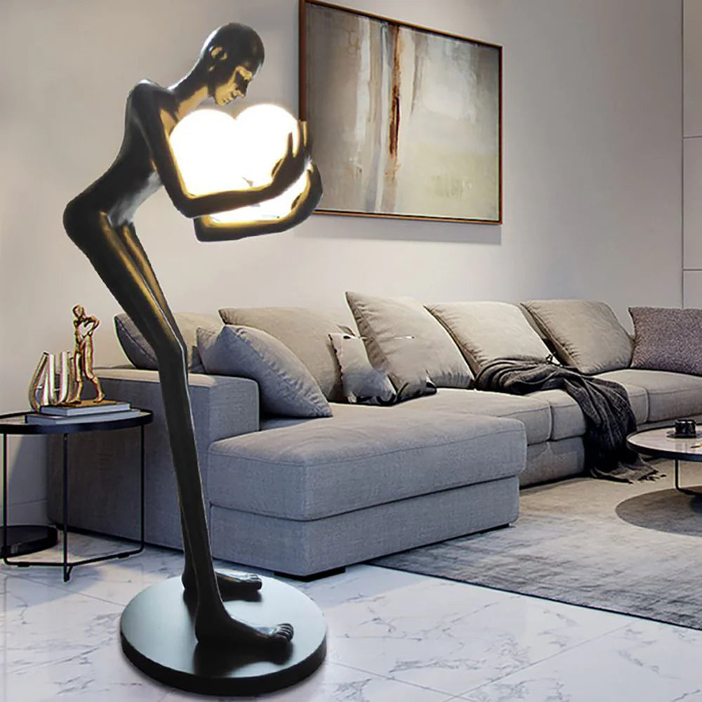 Figure Holding Ball Sculpture Floor Lamp - Nuvé