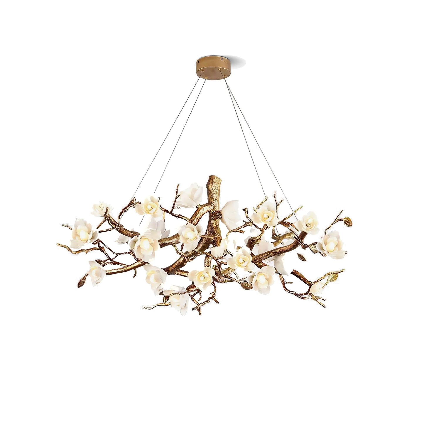 Flower Bloom Branch Brass Chandelier - Nuvé