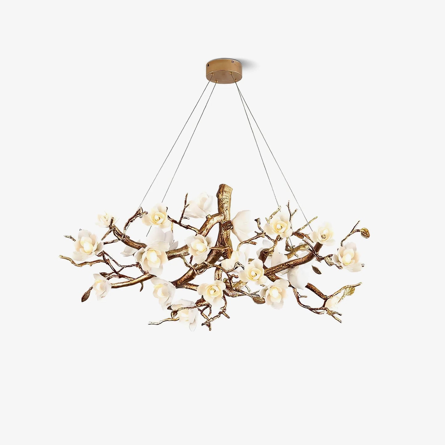 Flower Bloom Branch Brass Chandelier - Nuvé