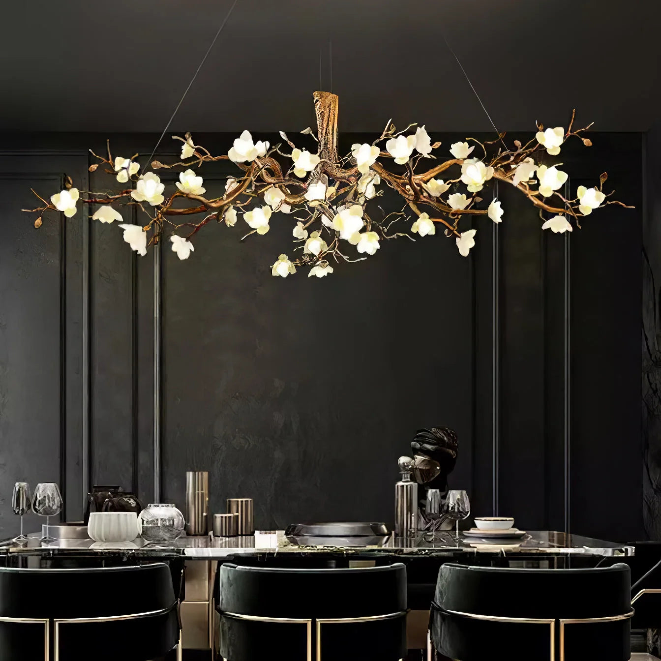 Flower Bloom Branch Brass Chandelier - Nuvé