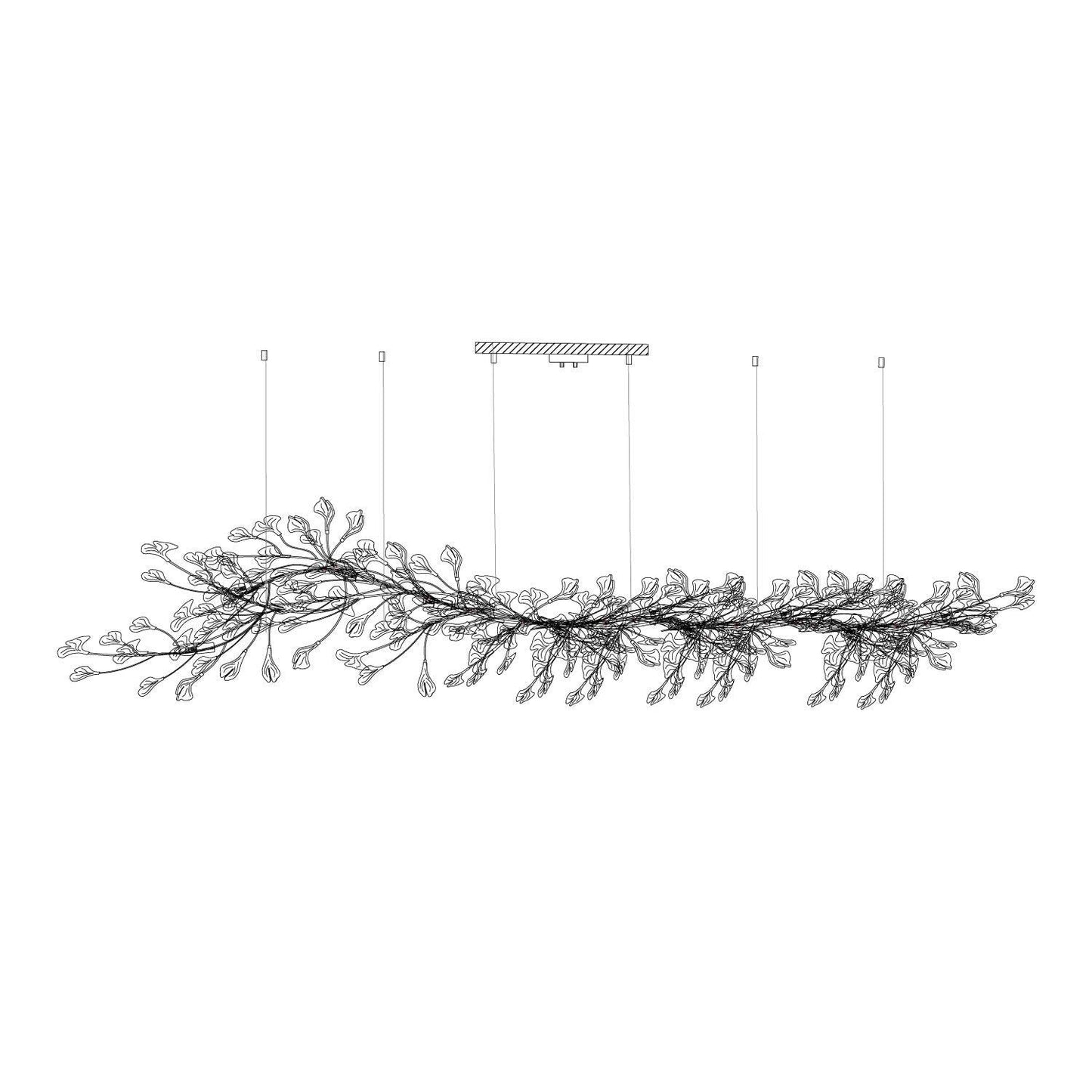 Korewolamp Ginkgo Ceramic Chandelier with leaf-shaped design, hanging light fixture for elegant interior lighting.