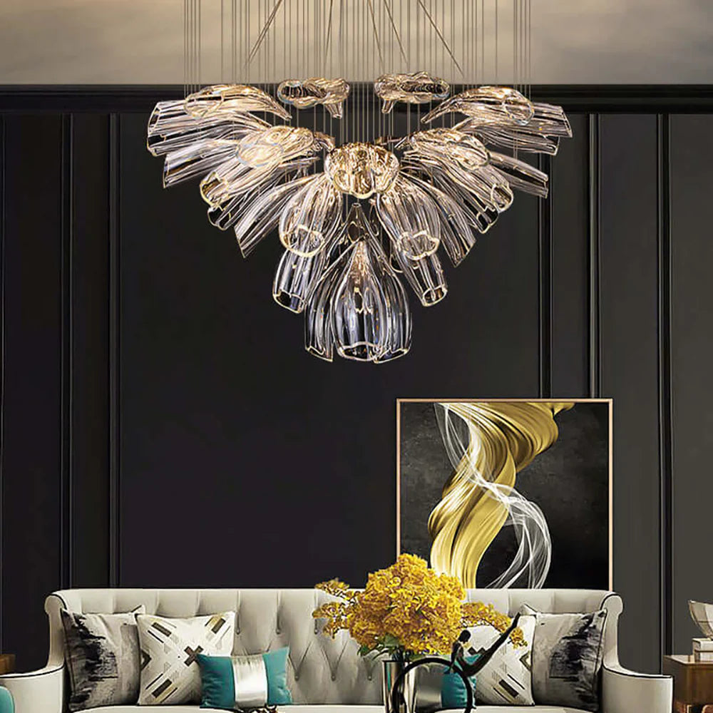 Glass Lotus Chandelier - Nuvé