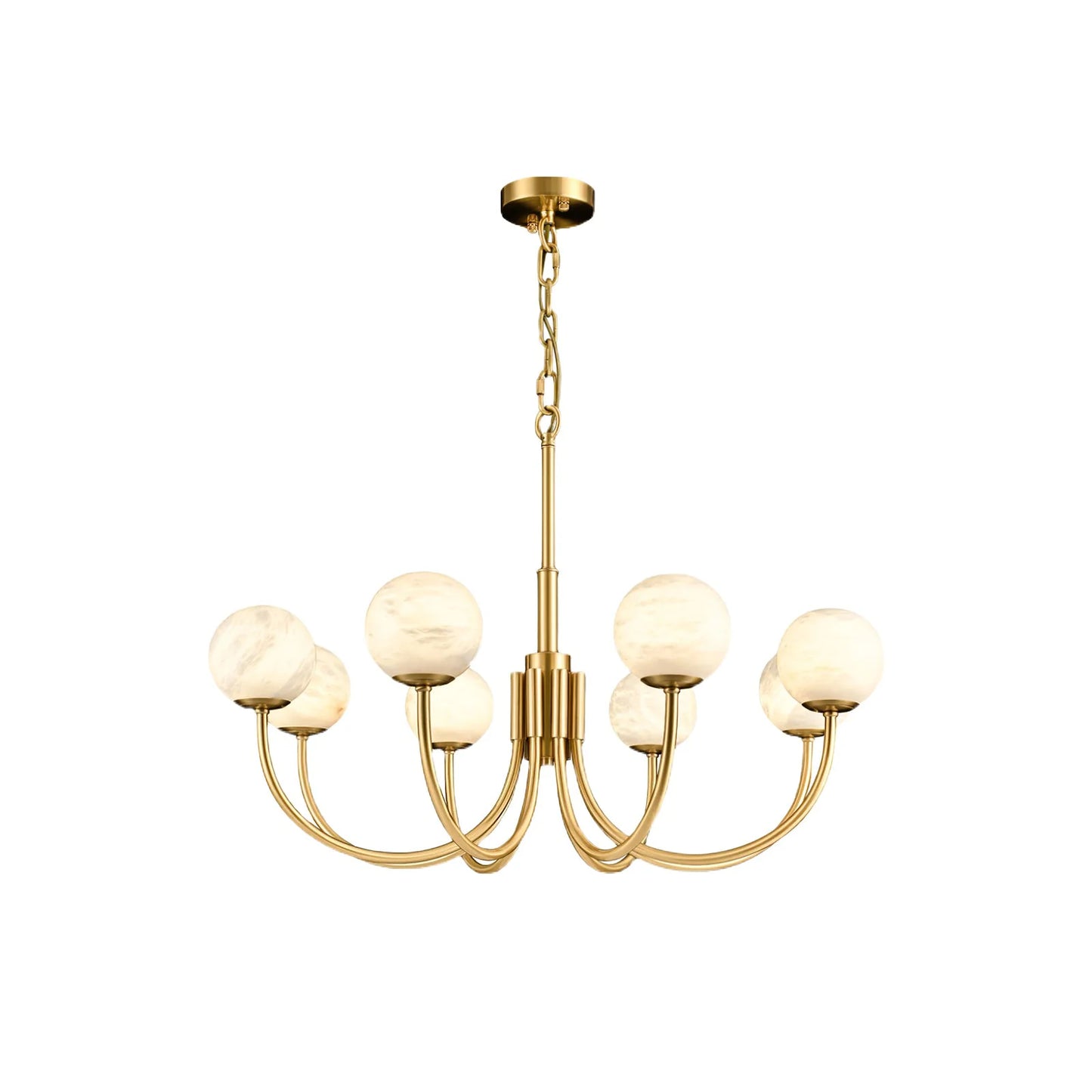 Gold Alabaster Round Chandelier - Nuvé