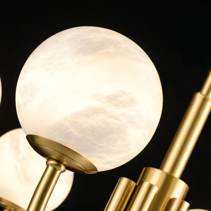 Gold Alabaster Round Chandelier - Nuvé