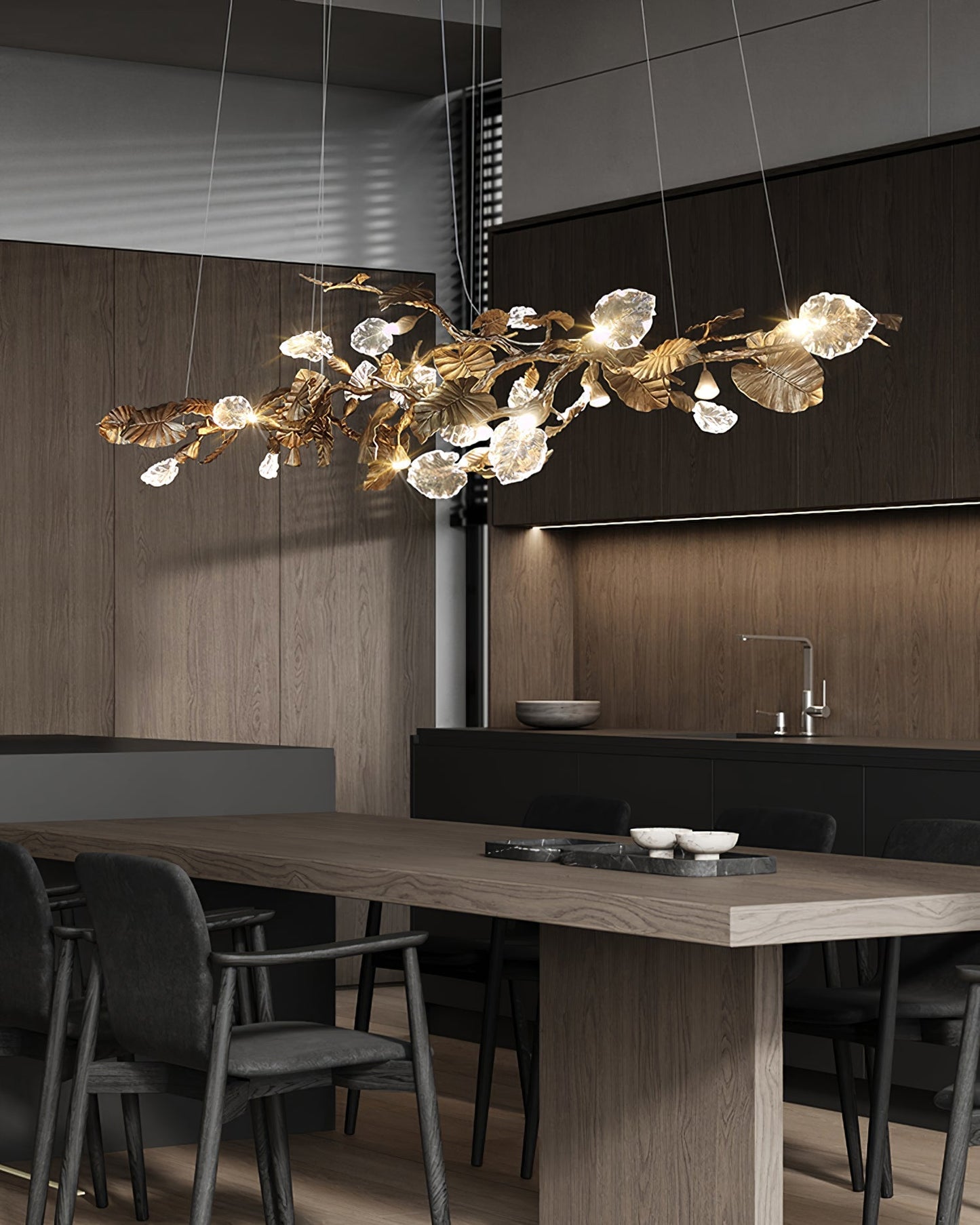 Gold Leaf Chandelier - Nuvé
