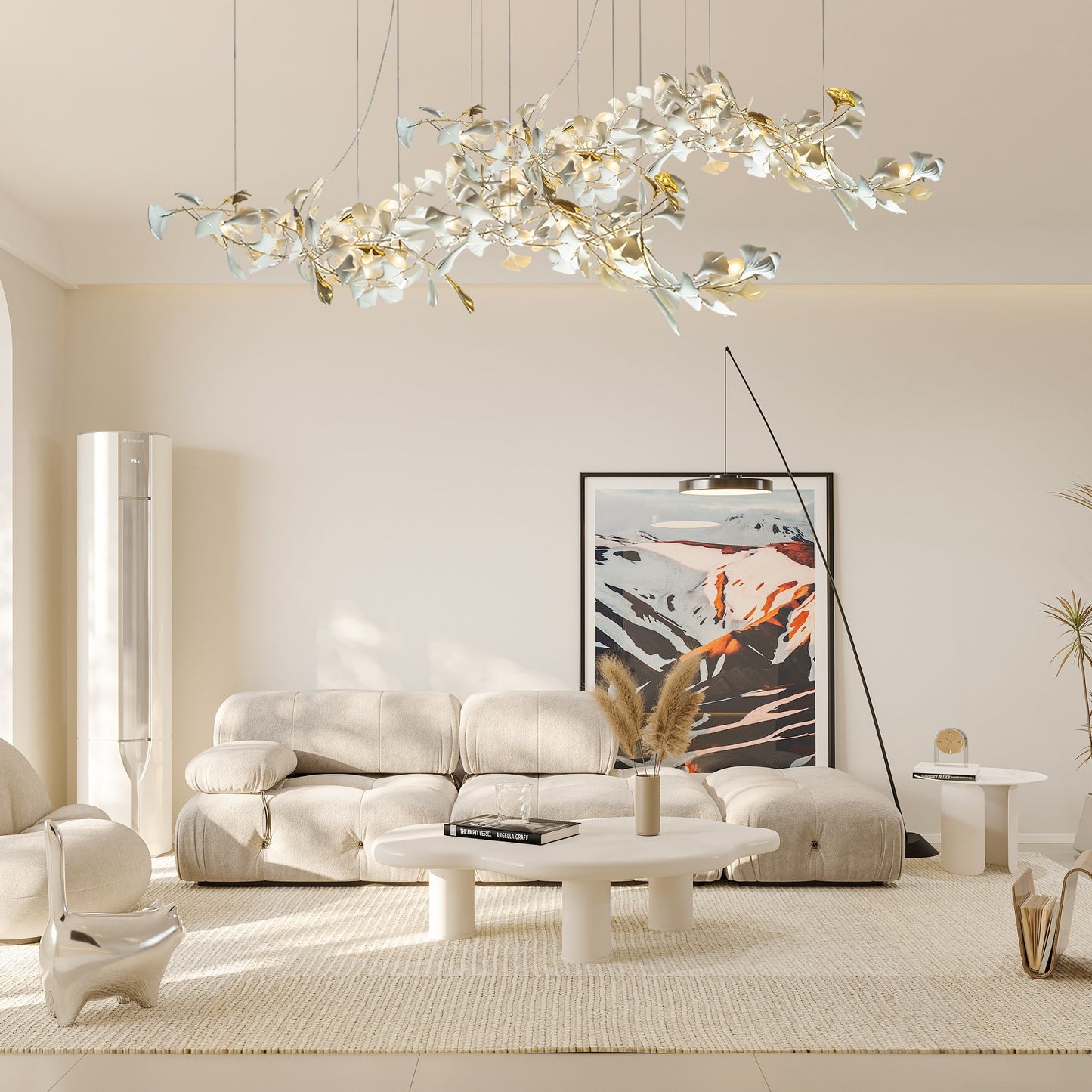 Gold White Leaves Combination Gingko Chandeliers - Nuvé