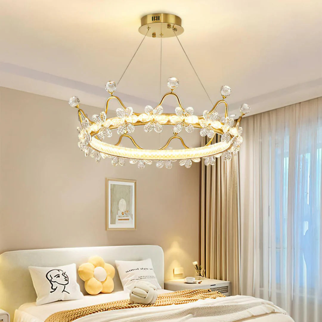 Golden Crown Garland Crystal Chandelier - Nuvé