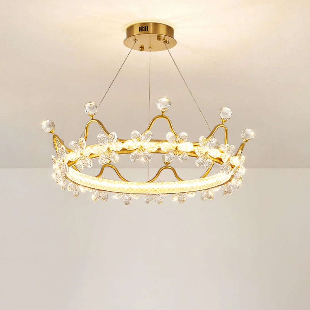 Golden Crown Garland Crystal Chandelier - Nuvé