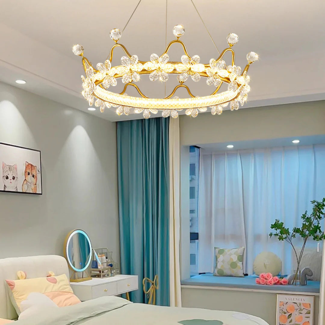 Golden Crown Garland Crystal Chandelier - Nuvé