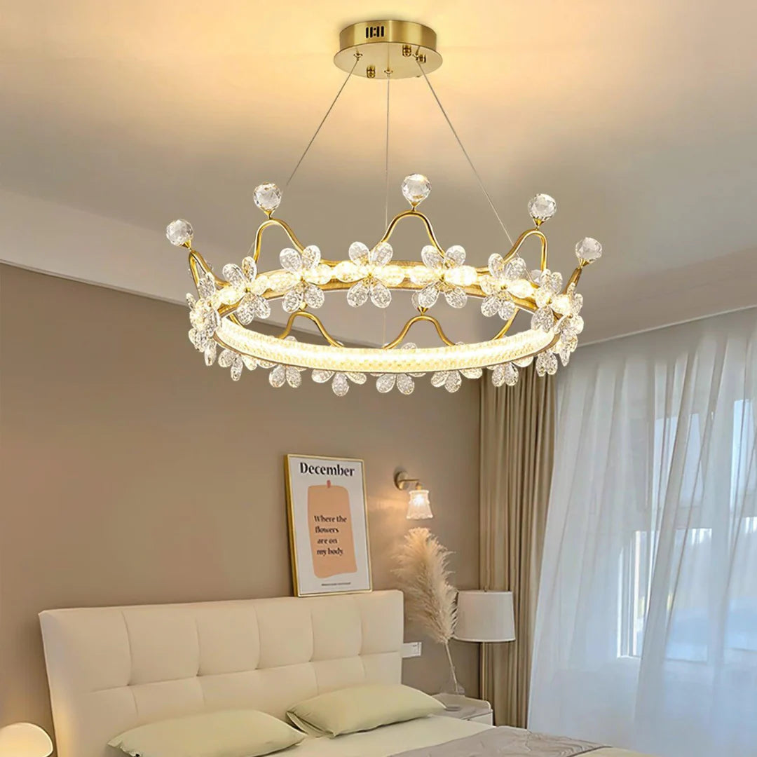 Golden Crown Garland Crystal Chandelier - Nuvé