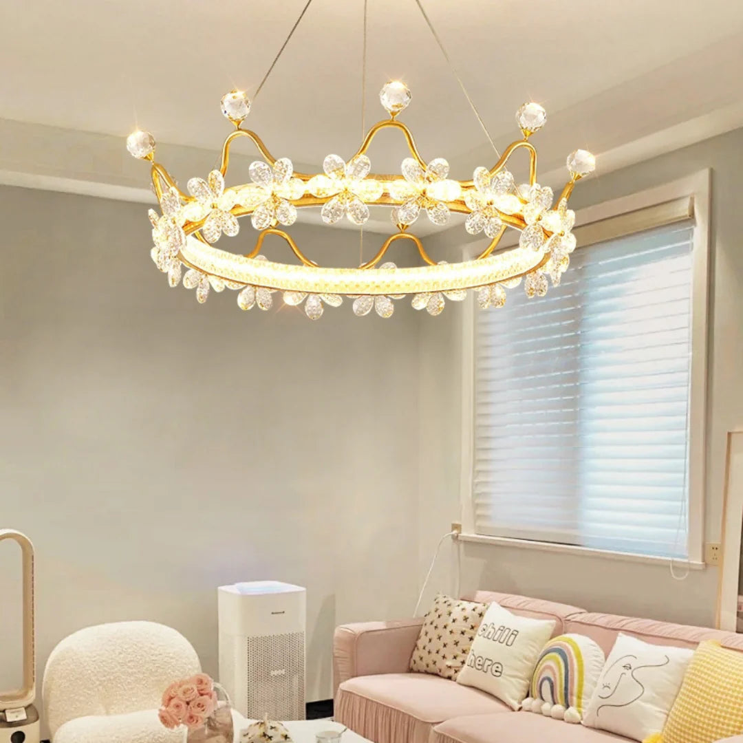 Golden Crown Garland Crystal Chandelier - Nuvé