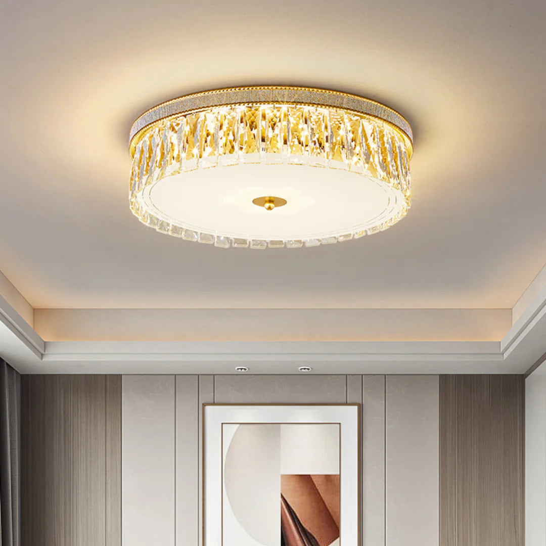 Golden Crystal Ceiling Lamp - Nuvé