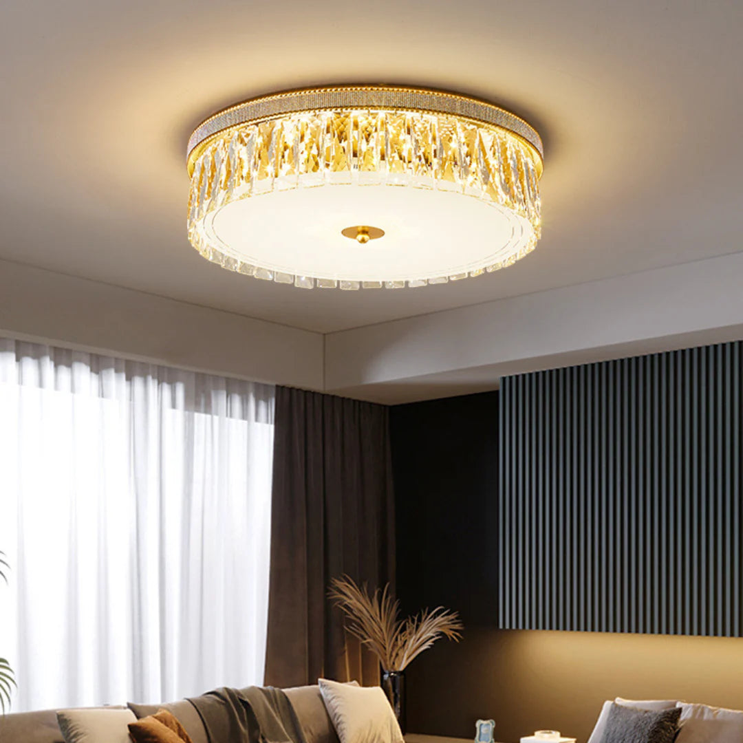 Golden Crystal Ceiling Lamp - Nuvé
