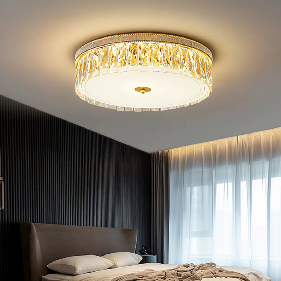 Golden Crystal Ceiling Lamp - Nuvé