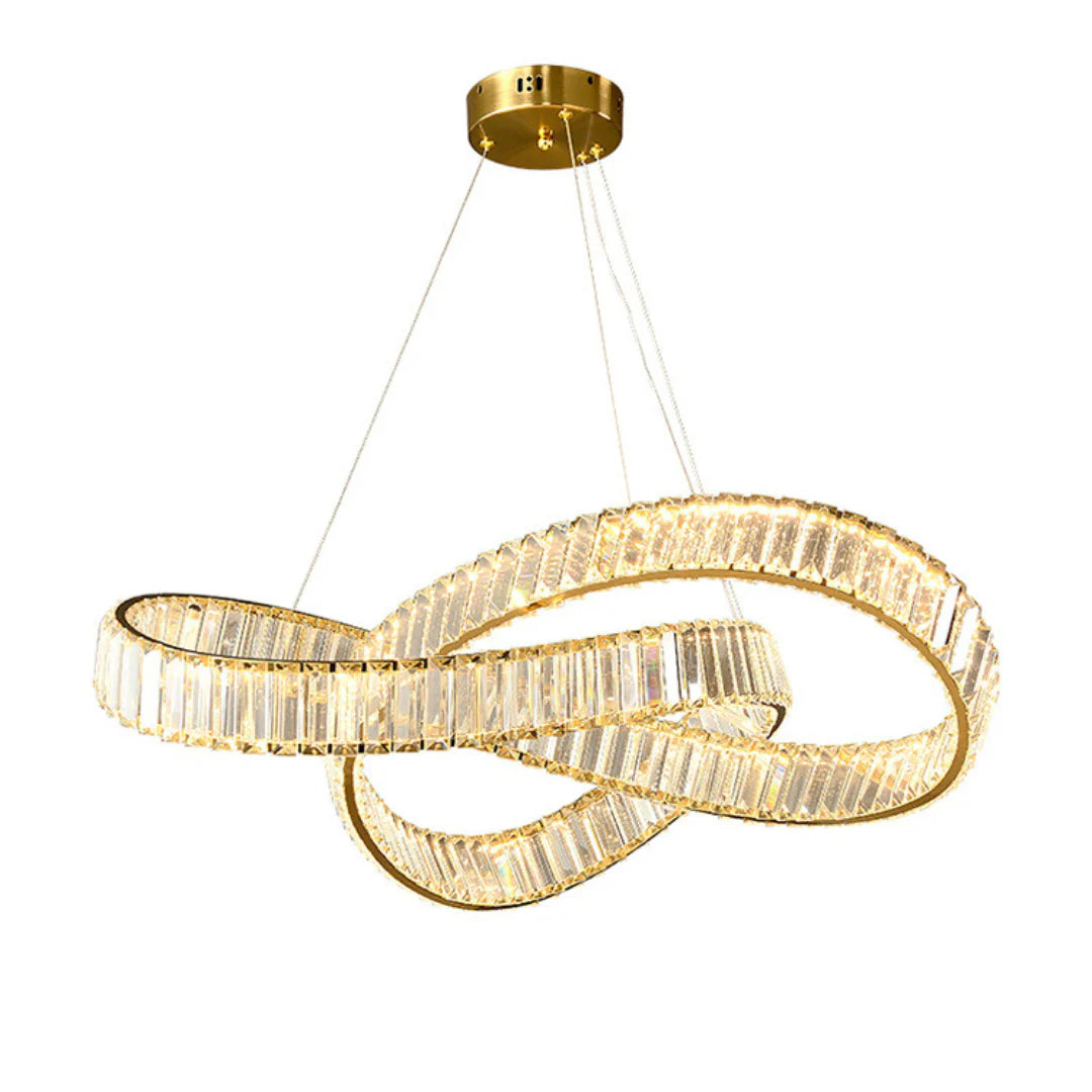 Golden Ring Round Crystal Chandelier - Nuvé