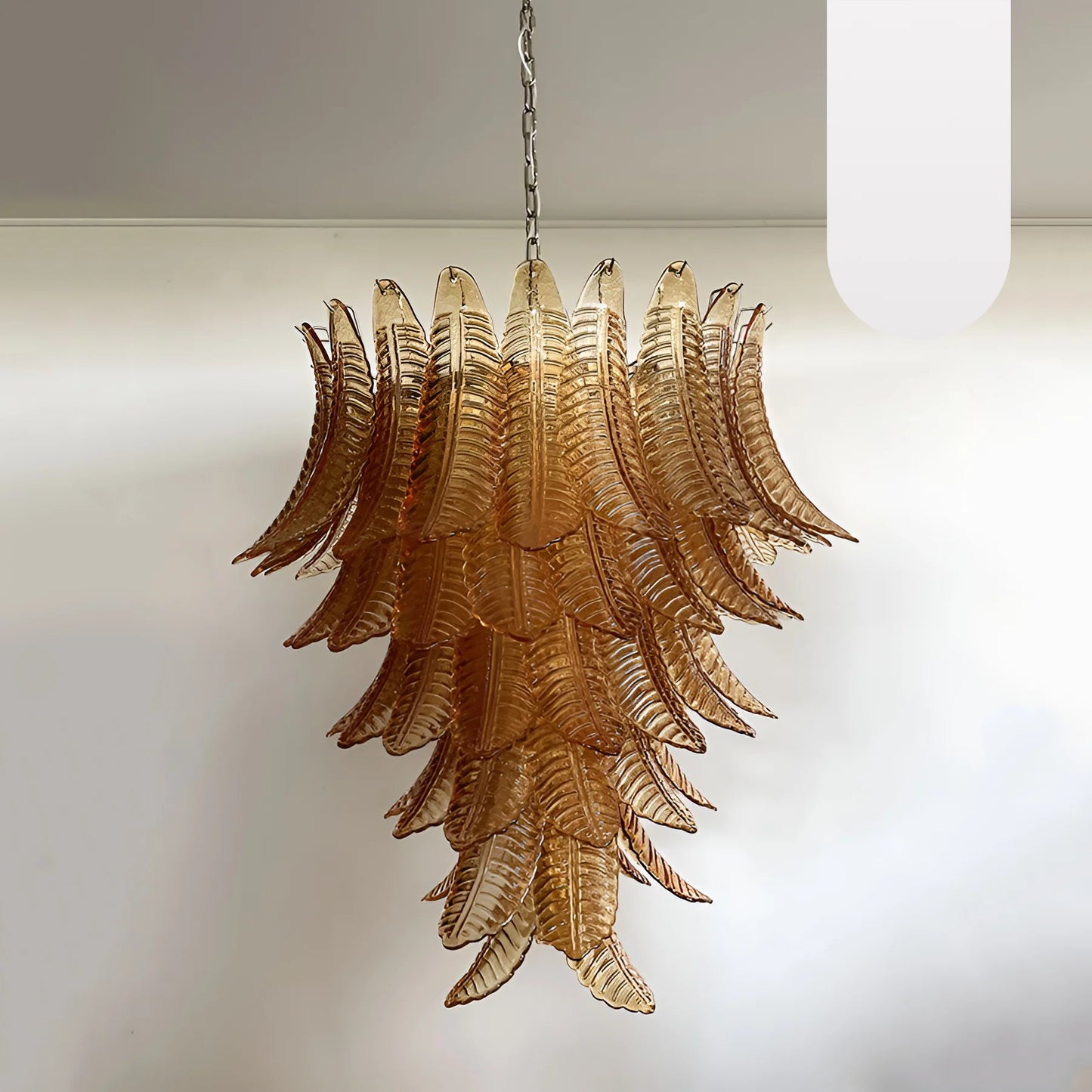 Gorgeous Murano Felci Amber Glass Chandelier - Nuvé