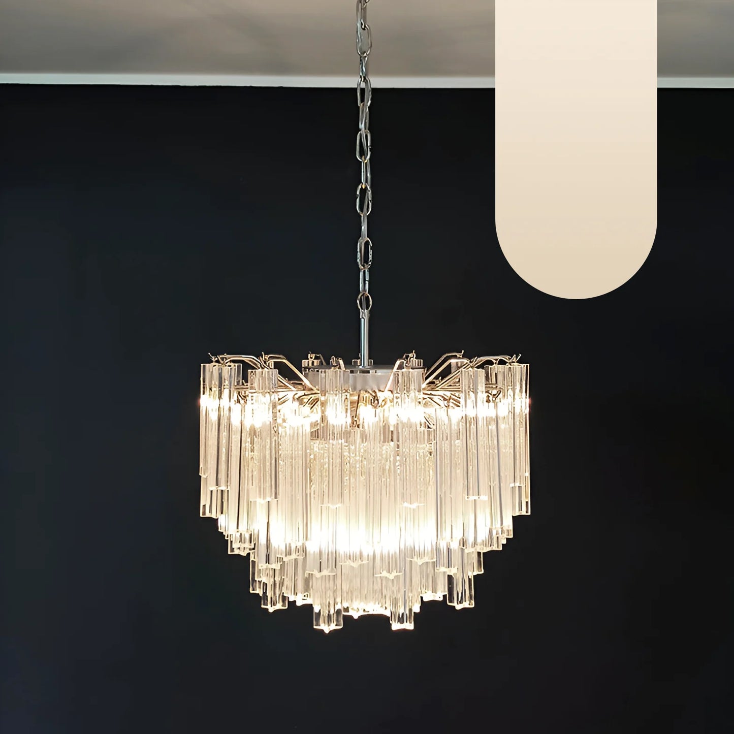 Gorgeous Murano Quadriedri Prisms Transparent Chandelier - Nuvé