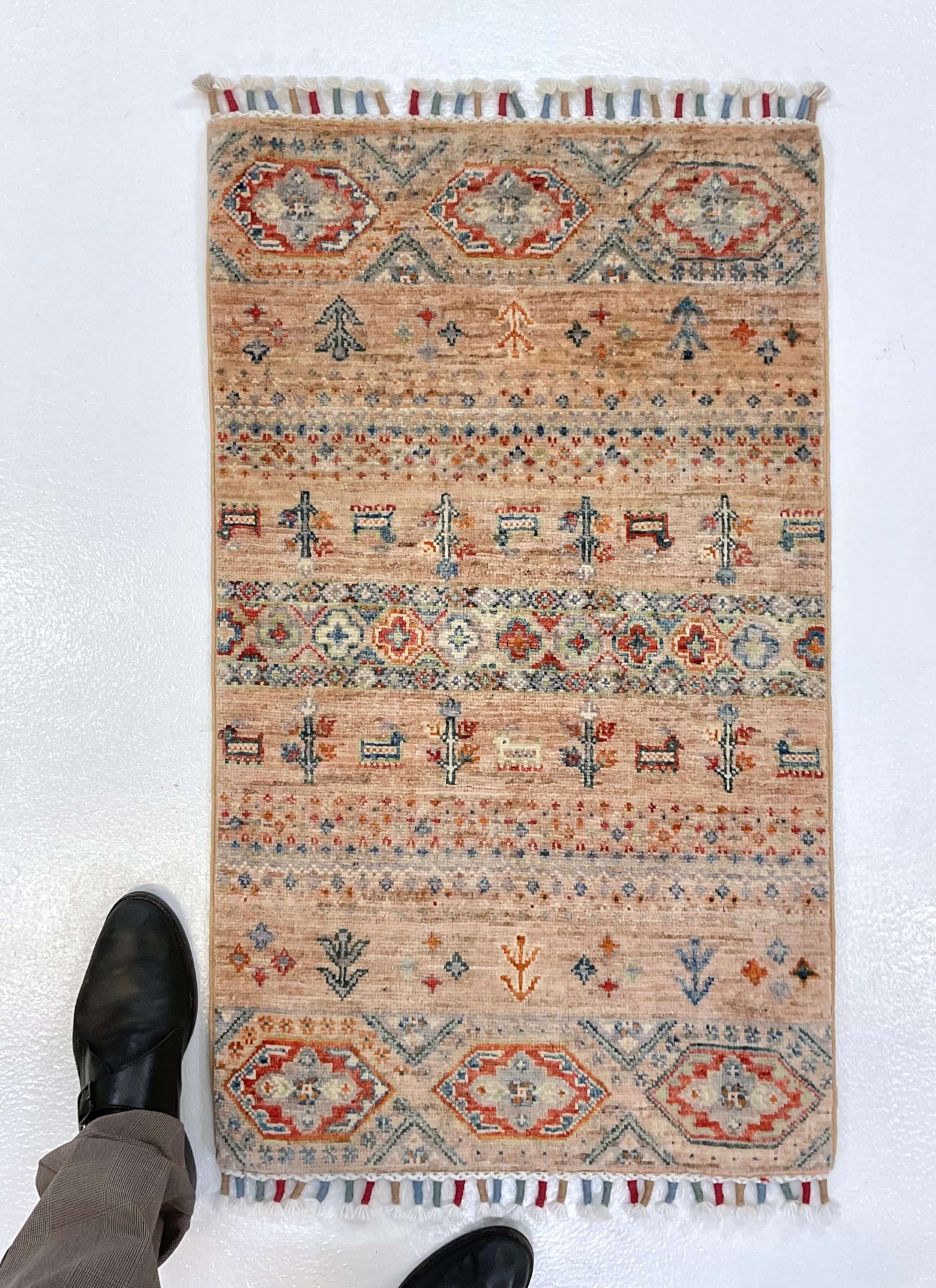 Afghan Gabbeh (2'00"x3'02") adobe/multicolor - Nuvé