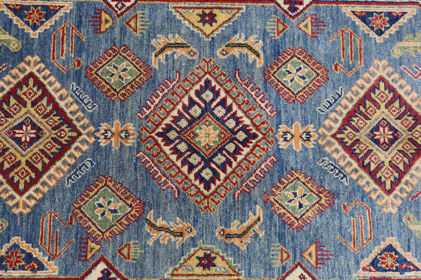 Hand-Knotted Afghani Kazak Wool Rug – 4’0″ x 6’1″ - Nuvé