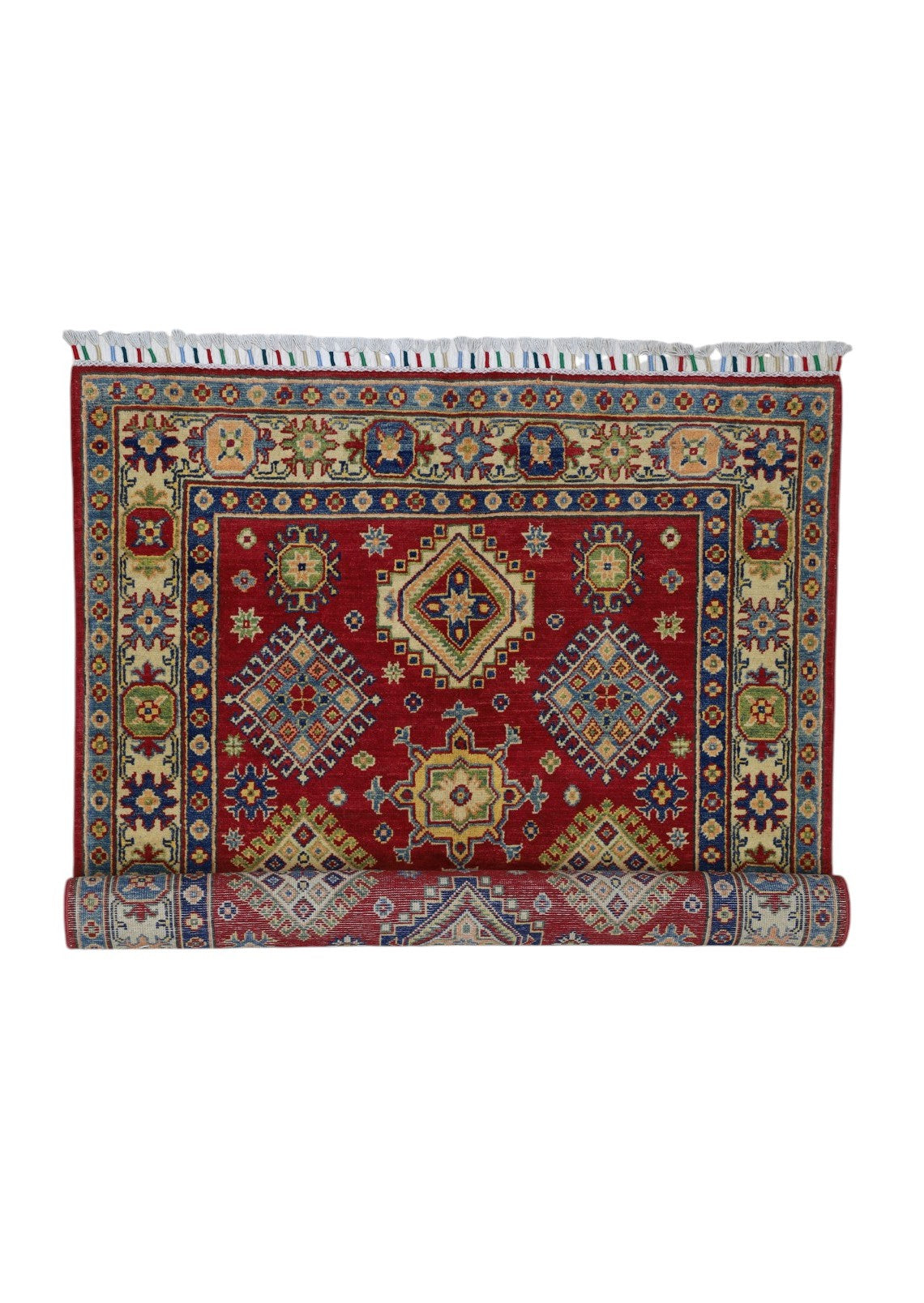 Hand-Knotted Afghani Kazak Wool Rug – 3’10″ x 6’0″ - Nuvé
