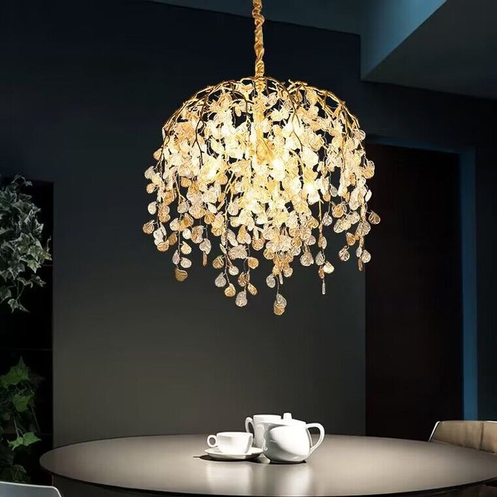Idyllic Glass Leaves Chandelier - Nuvé