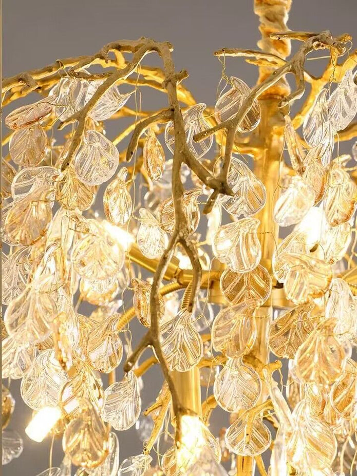 Idyllic Glass Leaves Chandelier - Nuvé