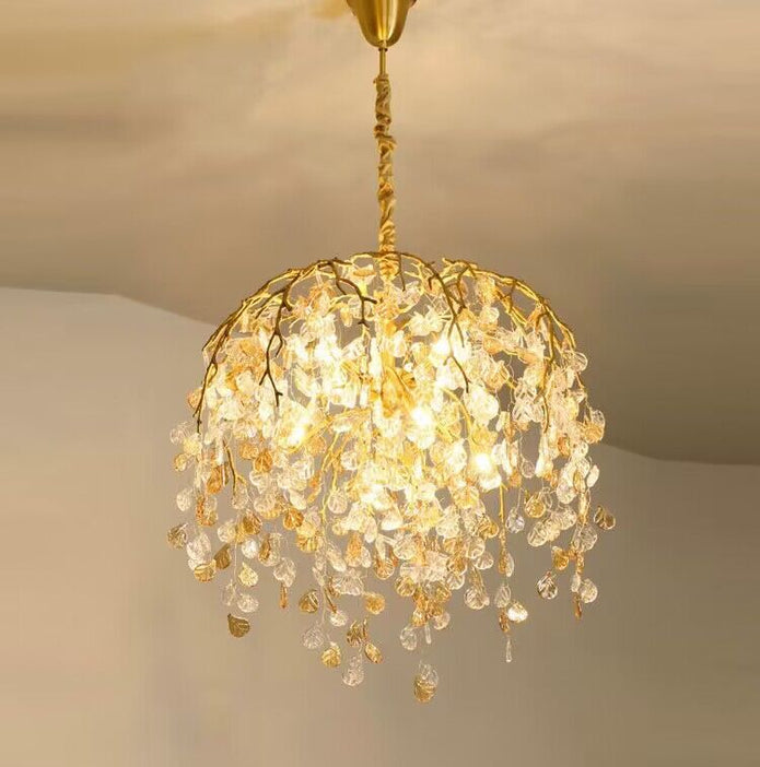 Idyllic Glass Leaves Chandelier - Nuvé