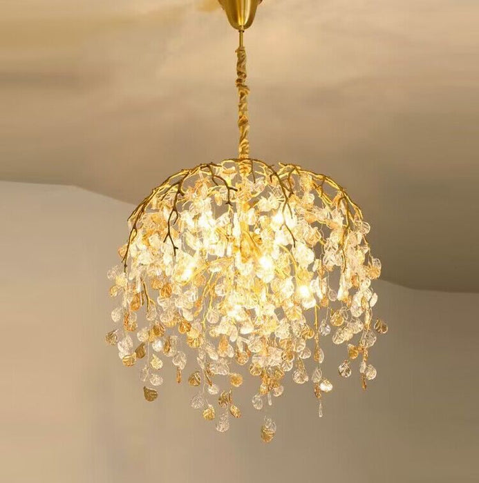 Idyllic Glass Leaves Chandelier - Nuvé