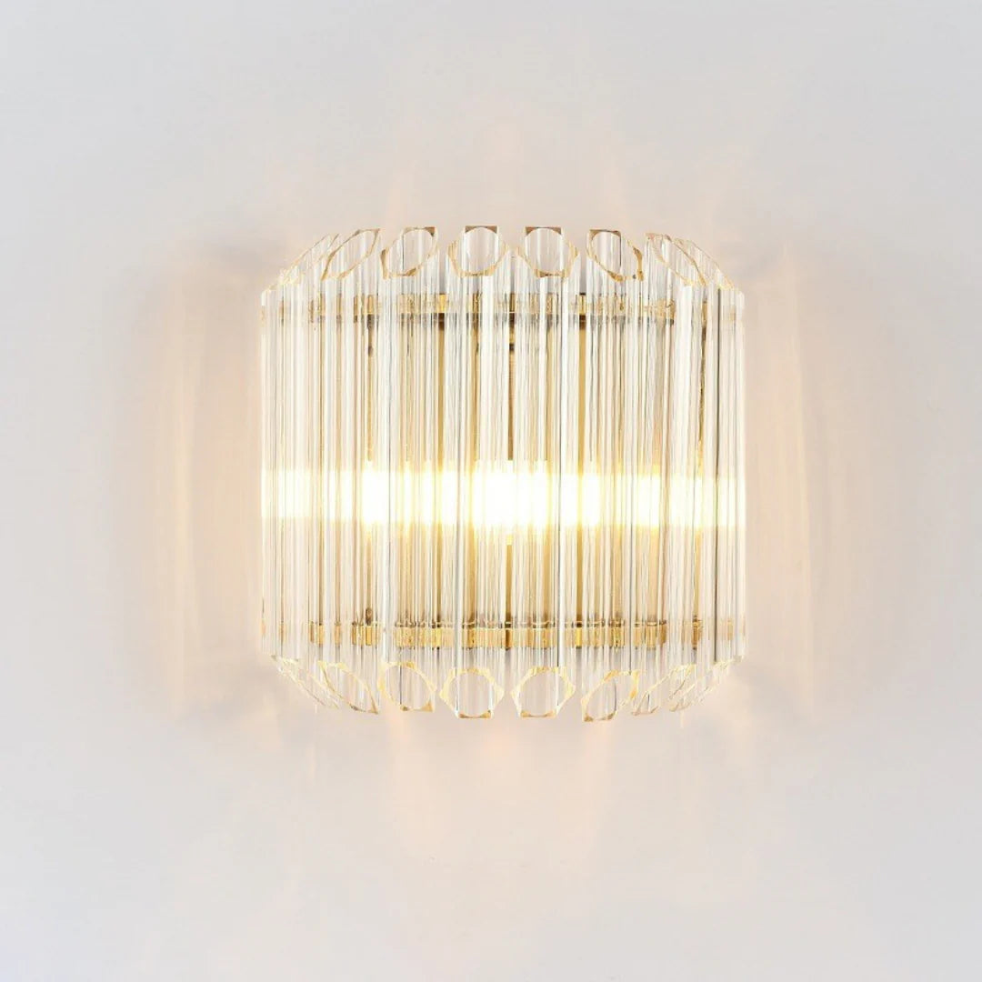 Modern Crystal Rod Brass Wall Sconce - Nuvé