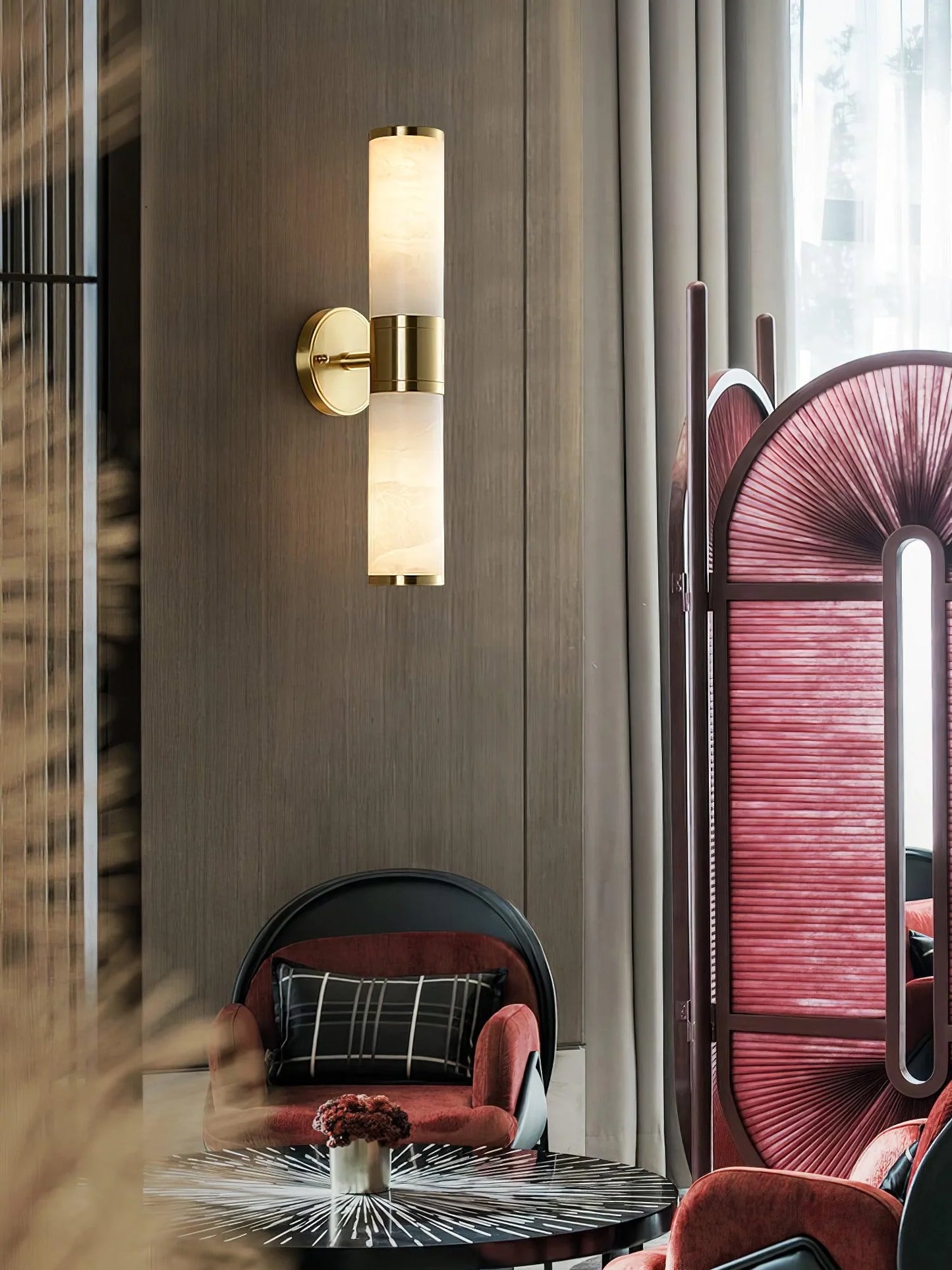 Alabaster Lampatron Cylindrical Wall Lamp - Nuvé