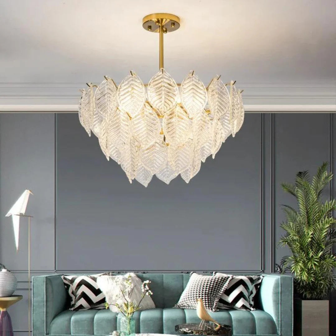 Leaf Shape Glass Modern Chandelier - Nuvé