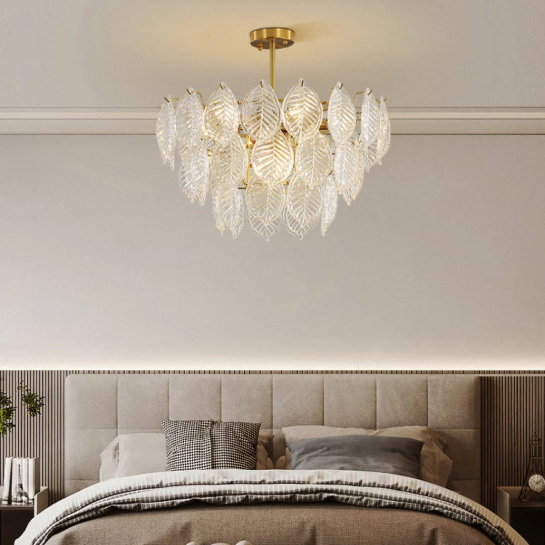 Leaf Shape Glass Modern Chandelier - Nuvé