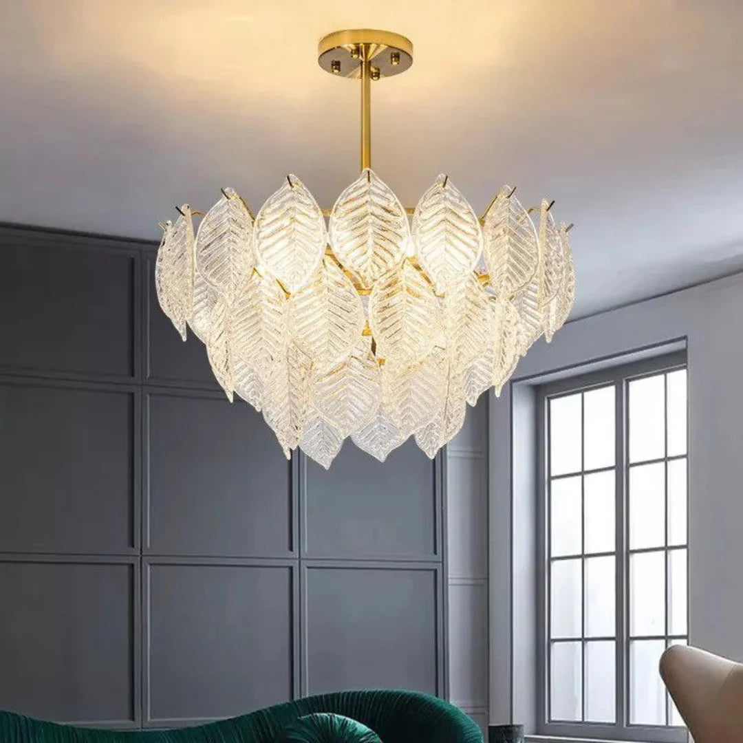 Leaf Shape Glass Modern Chandelier - Nuvé