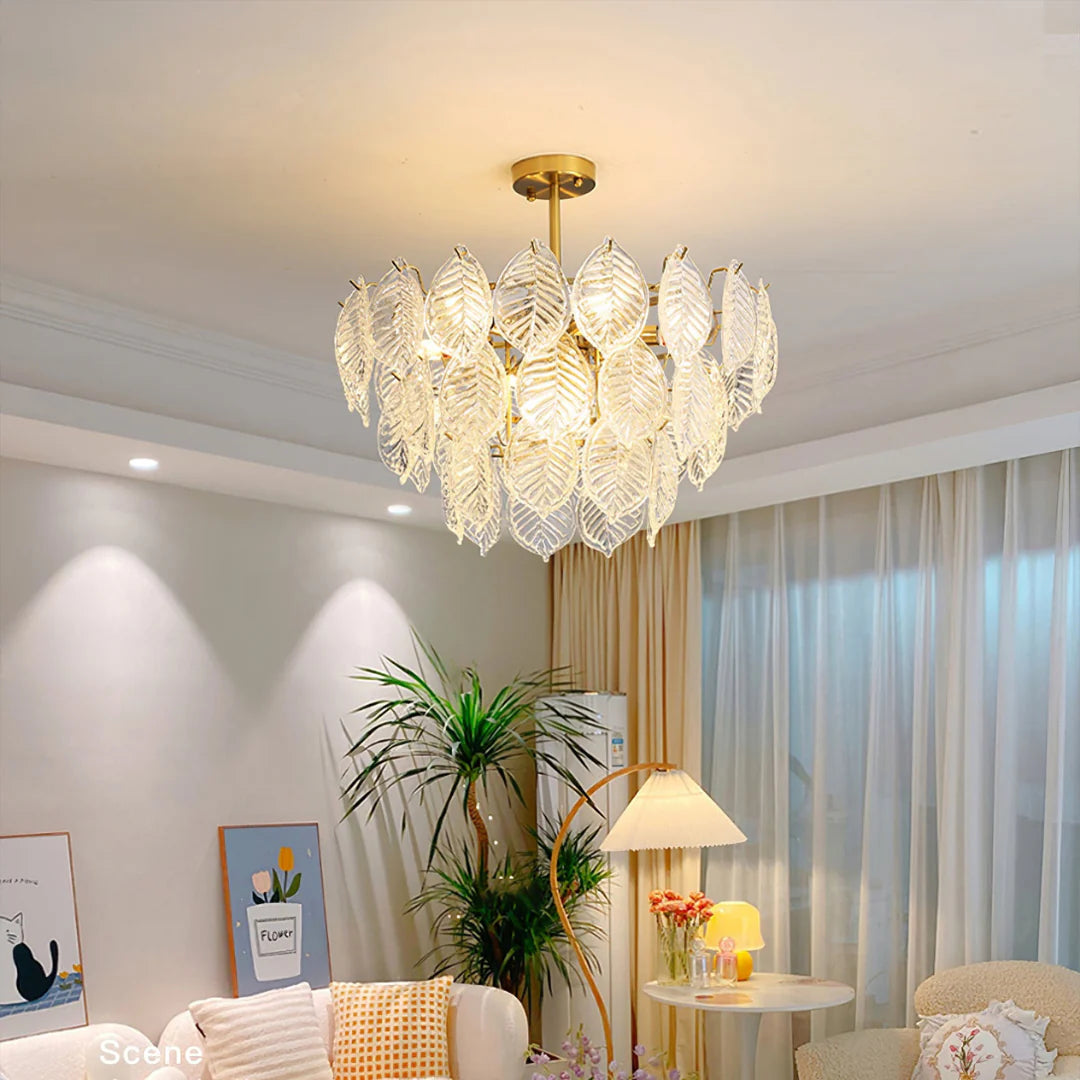 Leaf Shape Glass Modern Chandelier - Nuvé