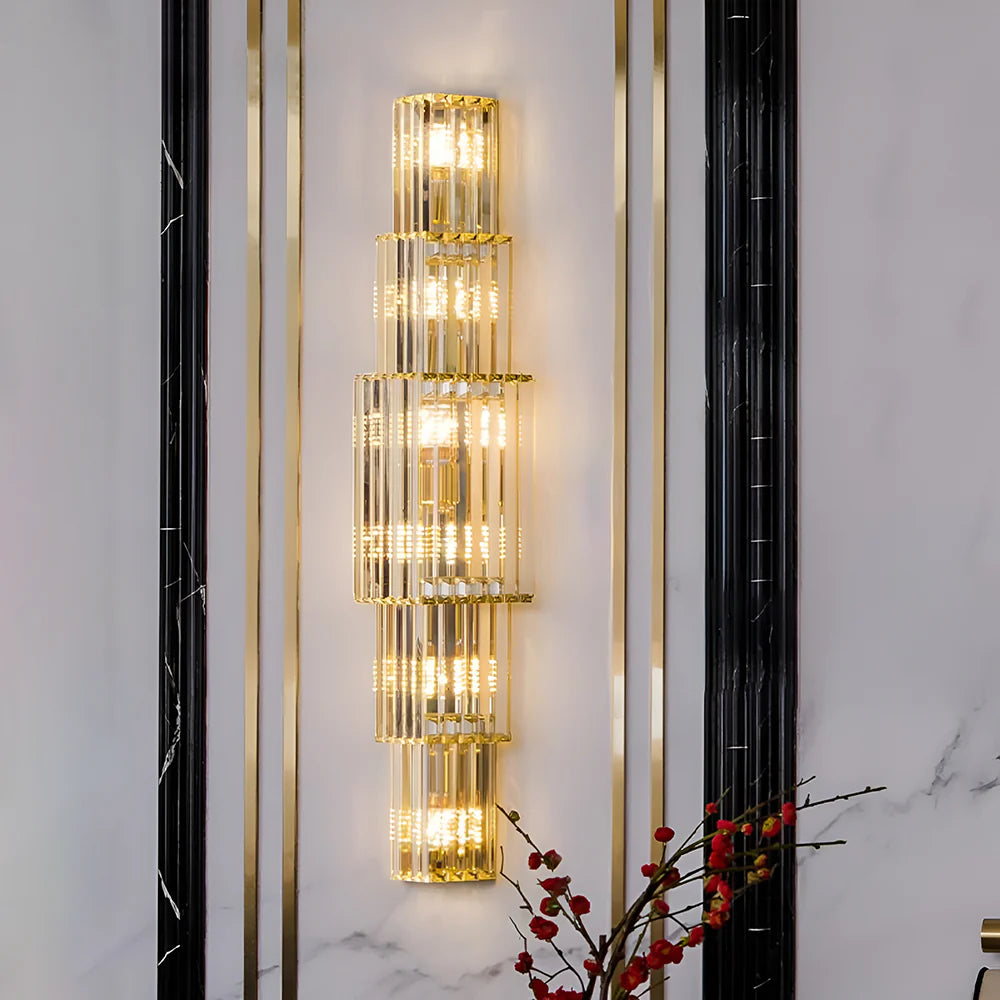 Light Luxury Crystal Layered Wall Lamp - Nuvé